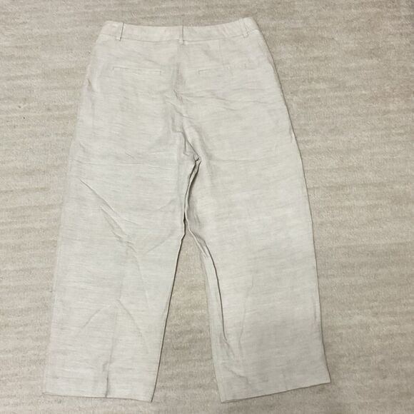 Aritzia Womens The Effortless Pant Linen Cropped Natural Ecru Size 12 $148 - Picture 4 of 12